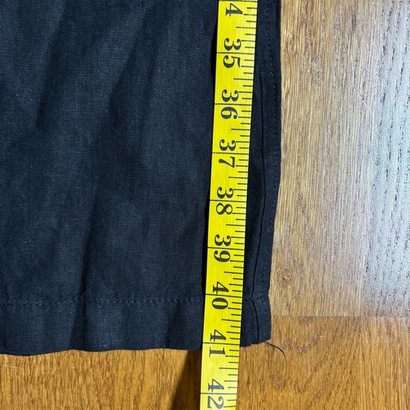 NWT women’s Black 100% linen drawstring pants wide leg. Sz M sustainable - Picture 8 of 11